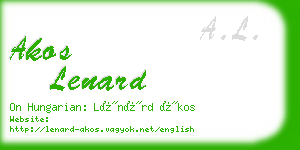 akos lenard business card